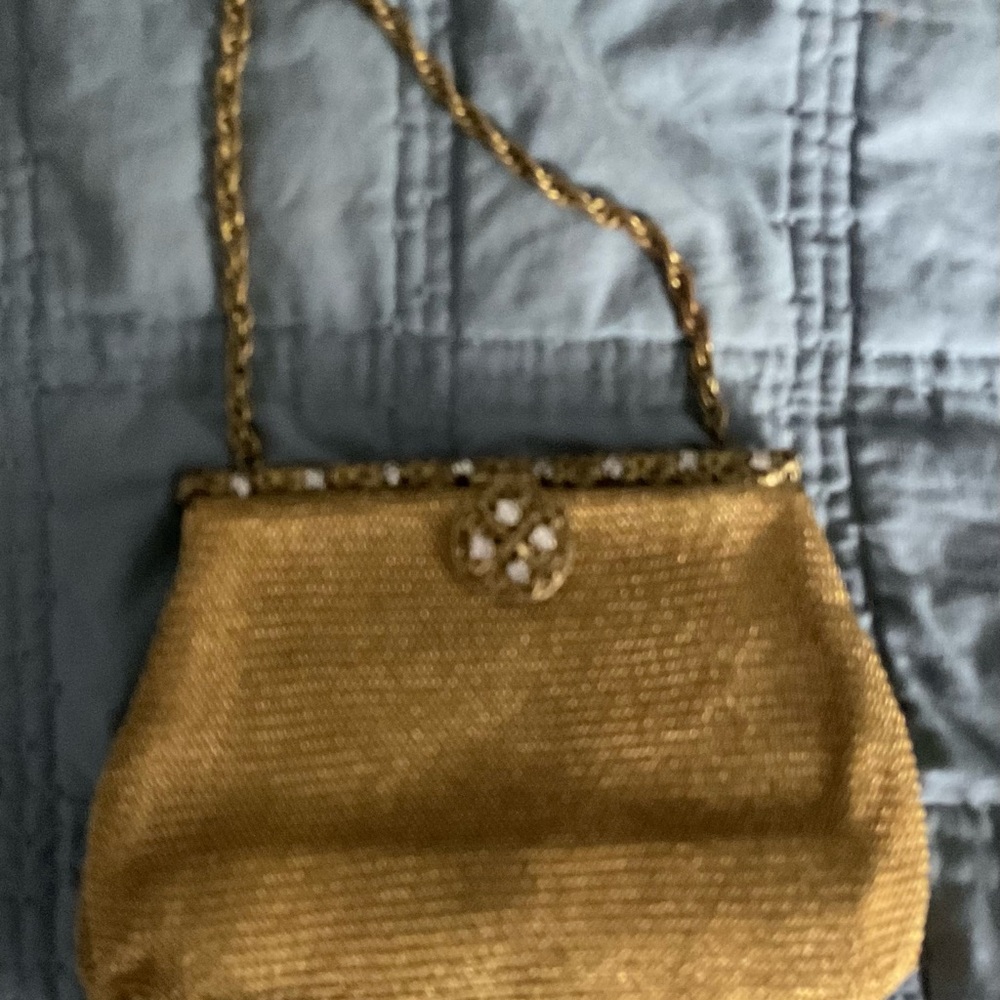 Vintage Gold Chainmail Mini Clutch Purse